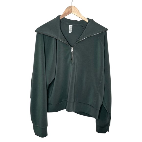 Spanx Airessentials Half-Zip Green Pullover Sweater Size 2X - Picture 1 of 9